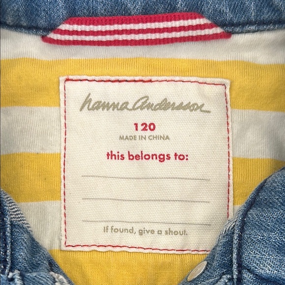 Hanna Andersson Sz 12 Months Infant Girls Denim Jacket w/Patches - Picture 8 of 9